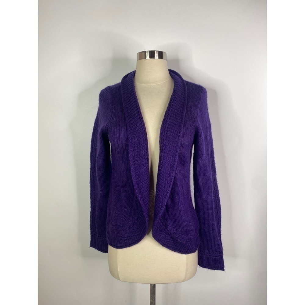 Chicos Acrylic Blend Open Front Cardigan